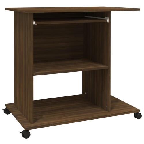 Computerbord 80x50x75 cm konstrueret træ brun egetræsfarve