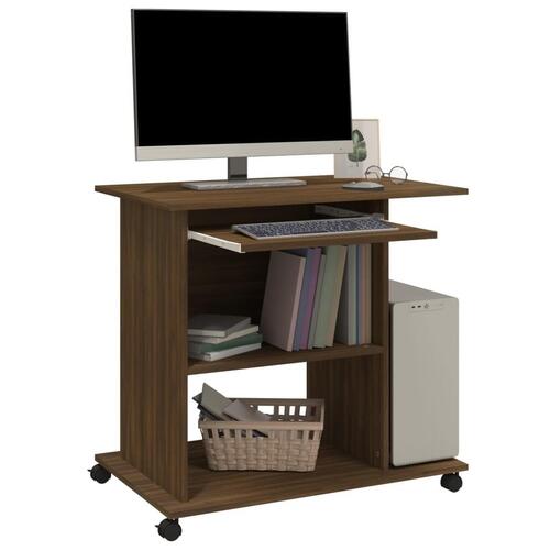 Computerbord 80x50x75 cm konstrueret træ brun egetræsfarve