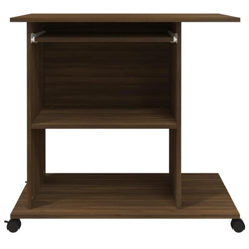 Computerbord 80x50x75 cm konstrueret træ brun egetræsfarve