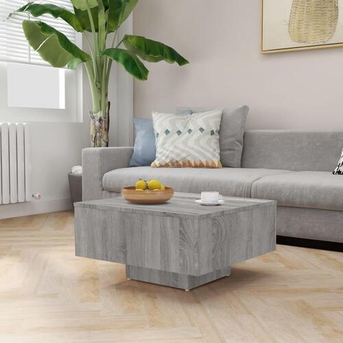 Sofabord 60x60x31,5 cm konstrueret træ grå sonoma-eg