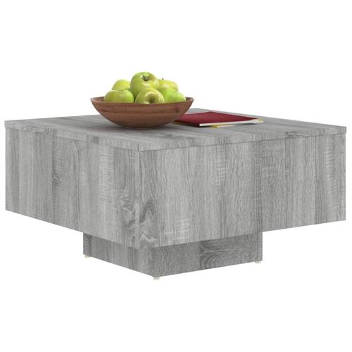 Sofabord 60x60x31,5 cm konstrueret træ grå sonoma-eg