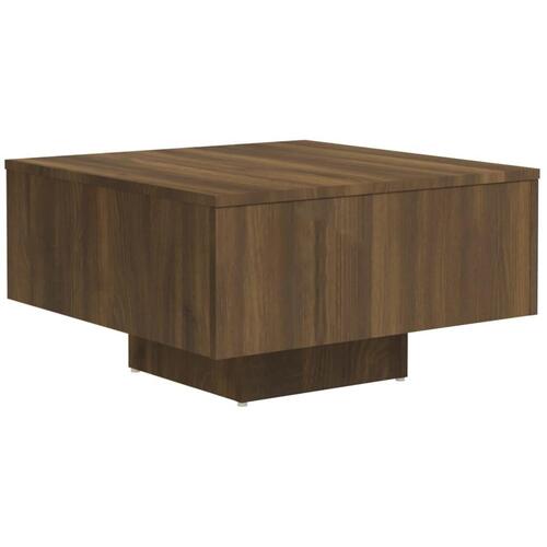 Sofabord 60x60x31,5 cm konstrueret træ brun egetræsfarve