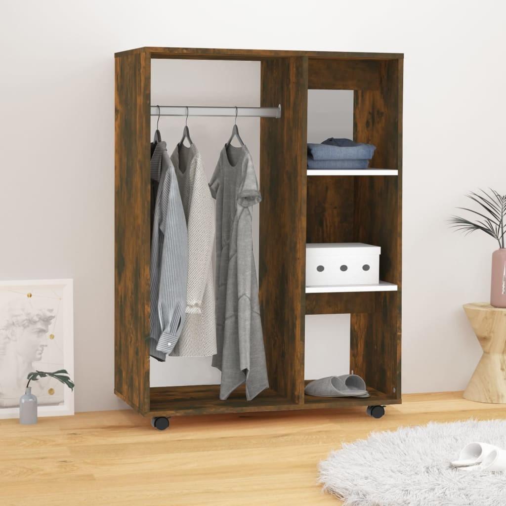 Klædeskab 80x40x110 cm konstrueret træ røget egetræsfarve