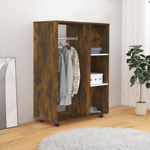 Klædeskab 80x40x110 cm konstrueret træ røget egetræsfarve