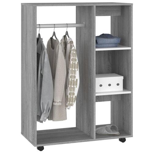 Klædeskab 80x40x110 cm konstrueret træ grå sonoma-eg