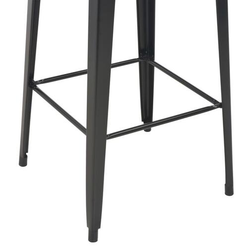 Barbord 60x60x108 cm massivt fyrretræ og stål sort