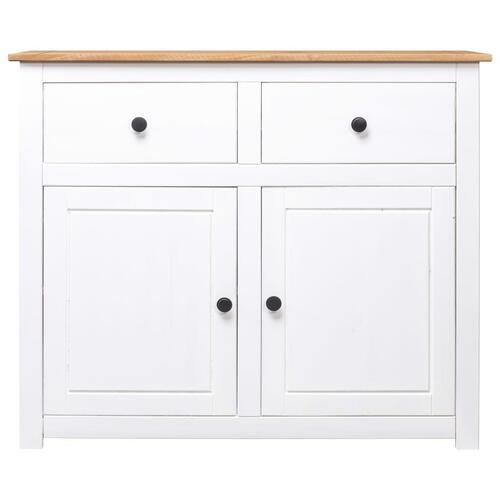 Skænk Panama-serien 93x40x80 cm massivt fyrretræ hvid
