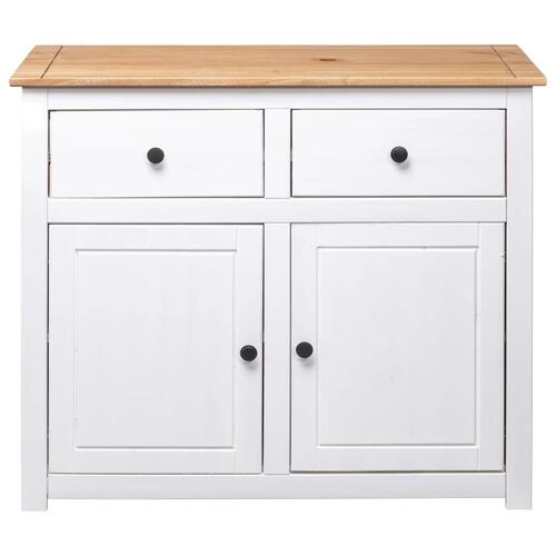 Skænk Panama-serien 93x40x80 cm massivt fyrretræ hvid