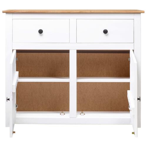 Skænk Panama-serien 93x40x80 cm massivt fyrretræ hvid