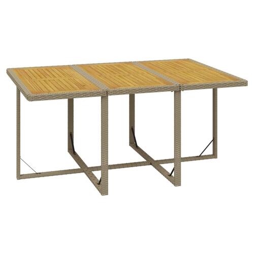 Spisebordssæt til haven 11 dele med hynder polyrattan beige