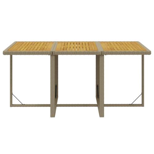 Spisebordssæt til haven 11 dele med hynder polyrattan beige