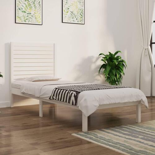 Sengeramme 75x190 cm Small Single massivt træ hvid