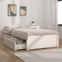 Sengeramme med skuffer 90x190 cm single hvid