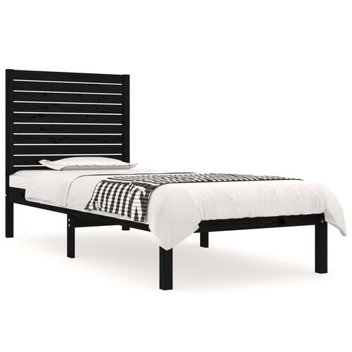 Sengeramme 75x190 cm Small Single massivt træ sort