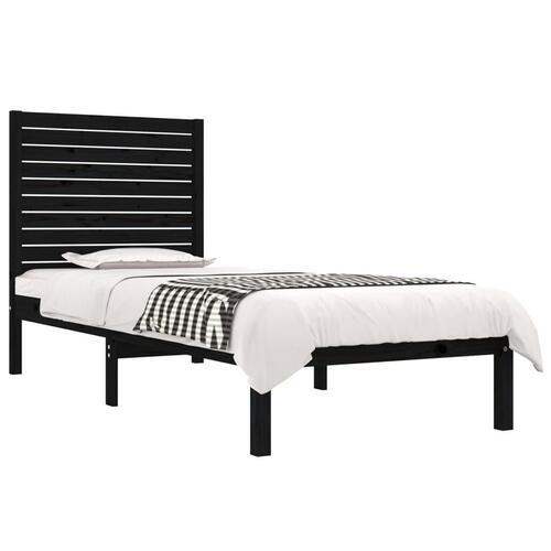 Sengeramme 75x190 cm Small Single massivt træ sort