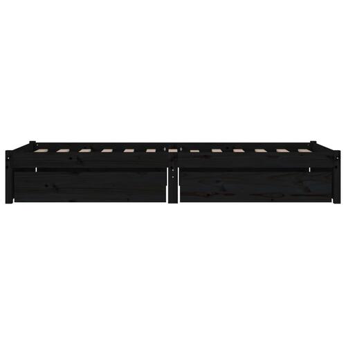 Sengeramme med skuffer 90x190 cm single sort