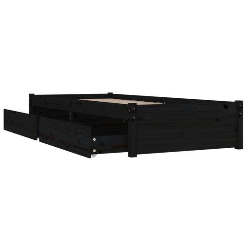 Sengeramme med skuffer 90x190 cm single sort