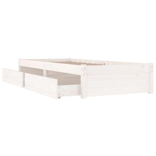 Sengeramme med skuffer 90x200 cm hvid