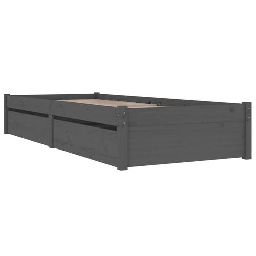 Sengeramme med skuffer 90x200 cm grå