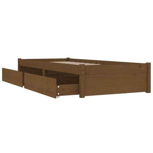Sengeramme med skuffer 90x200 cm gyldenbrun