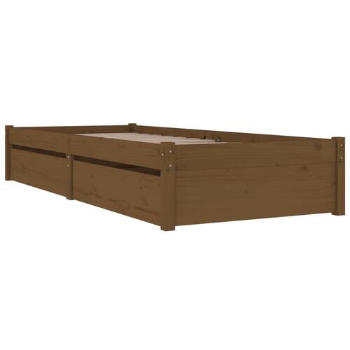 Sengeramme med skuffer 90x200 cm gyldenbrun