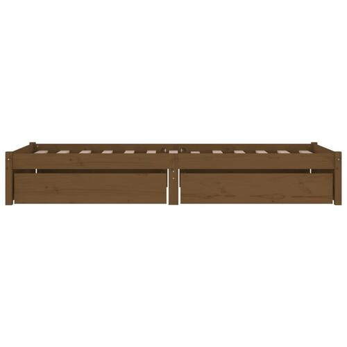 Sengeramme med skuffer 90x200 cm gyldenbrun