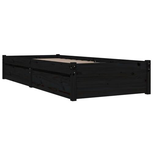 Sengeramme med skuffer 90x200 cm sort