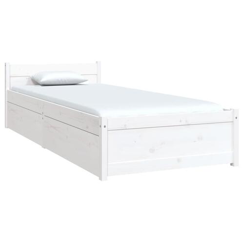 Sengeramme med skuffer 75x190 cm Small Single hvid