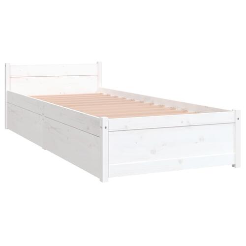 Sengeramme med skuffer 75x190 cm Small Single hvid