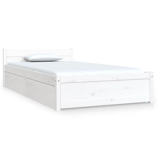 Sengeramme med skuffer 90x190 cm single hvid
