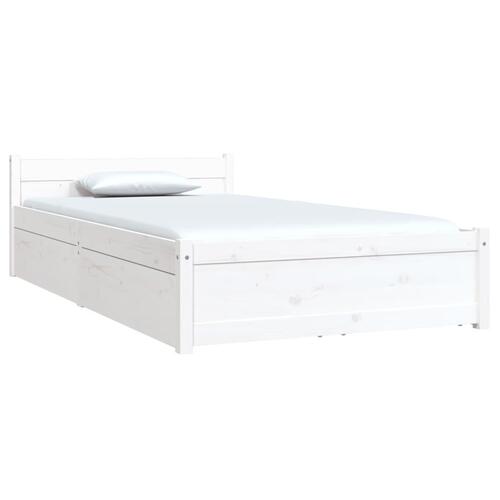 Sengeramme med skuffer 90x190 cm single hvid