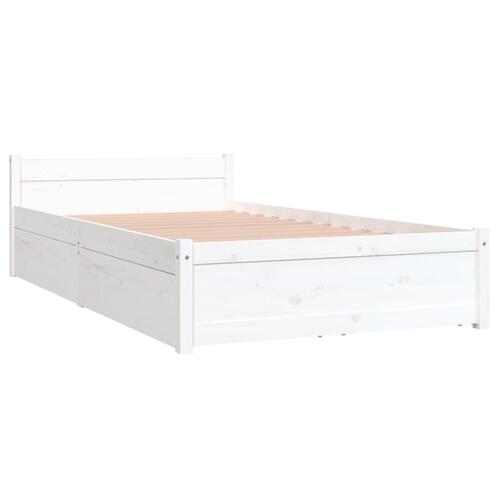 Sengeramme med skuffer 90x190 cm single hvid