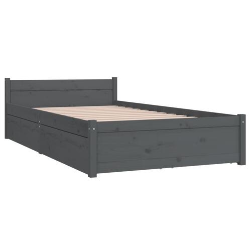 Sengeramme med skuffer 90x190 cm single grå