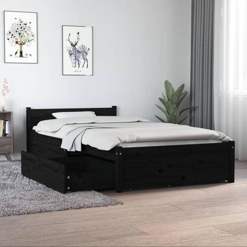 Sengeramme med skuffer 90x190 cm single sort