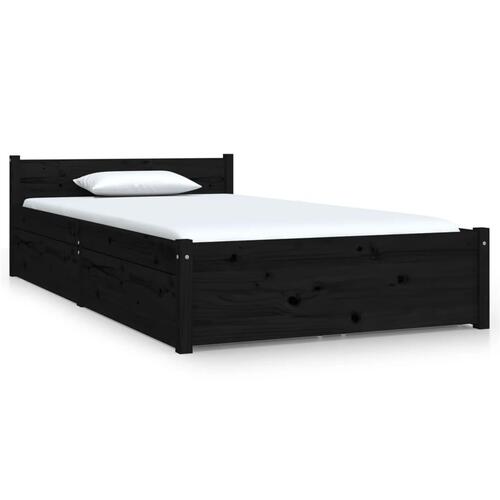 Sengeramme med skuffer 90x190 cm single sort