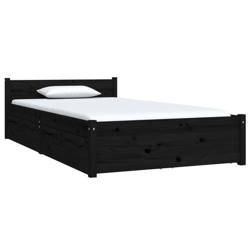 Sengeramme med skuffer 90x190 cm single sort