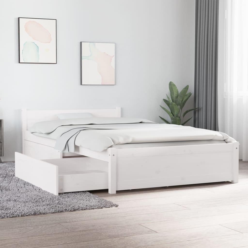 Sengeramme med skuffer 90x200 cm hvid