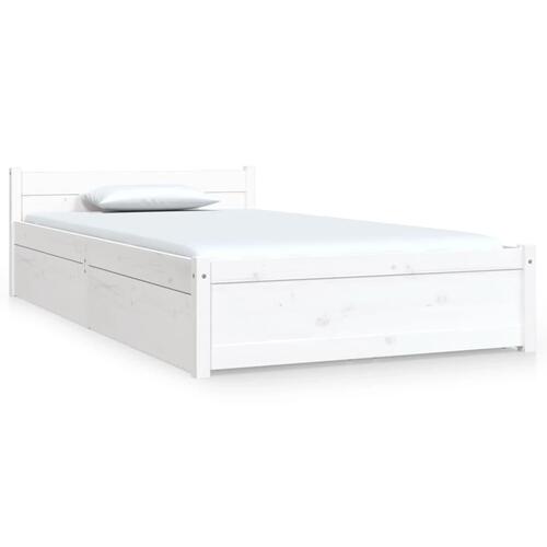 Sengeramme med skuffer 90x200 cm hvid