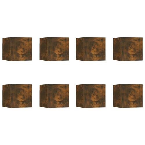 Væghængte tv-skabe 8 stk. 30,5x30x30 cm røget egetræsfarve