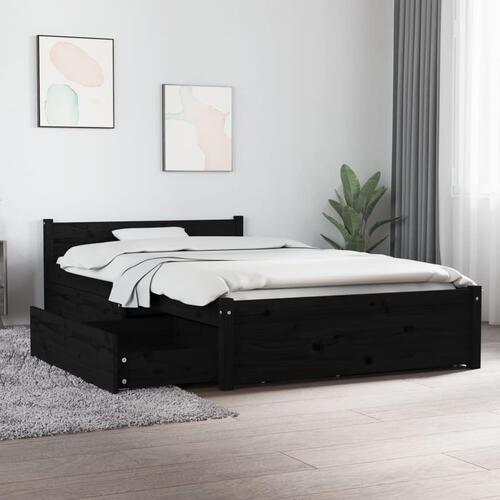 Sengeramme med skuffer 90x200 cm sort