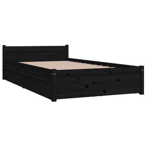 Sengeramme med skuffer 90x200 cm sort