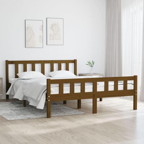 Sengeramme 120x190 cm Small Double massivt træ gyldenbrun