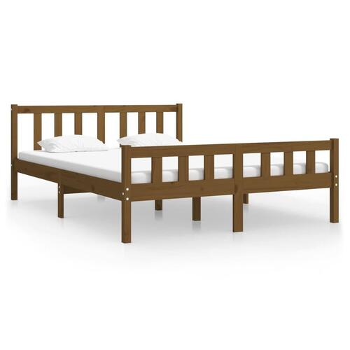 Sengeramme 120x190 cm Small Double massivt træ gyldenbrun