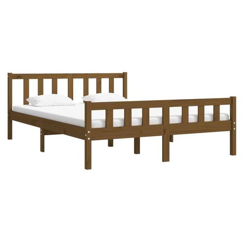 Sengeramme 120x190 cm Small Double massivt træ gyldenbrun