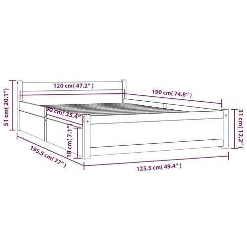 Sengeramme med skuffer 120x190 cm Small Double