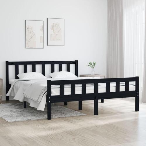 Sengeramme 120x190 cm Small Double massivt træ sort