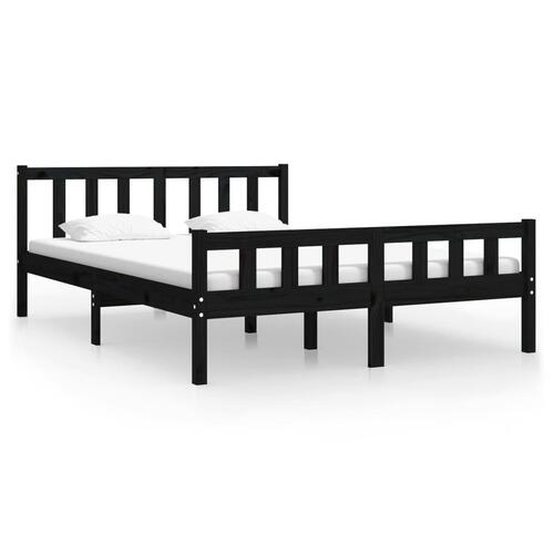 Sengeramme 120x190 cm Small Double massivt træ sort