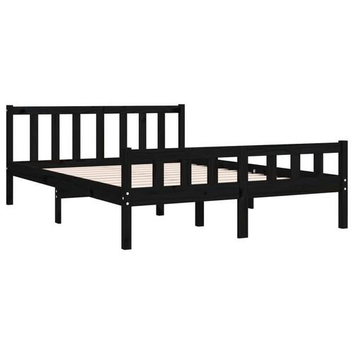 Sengeramme 120x190 cm Small Double massivt træ sort