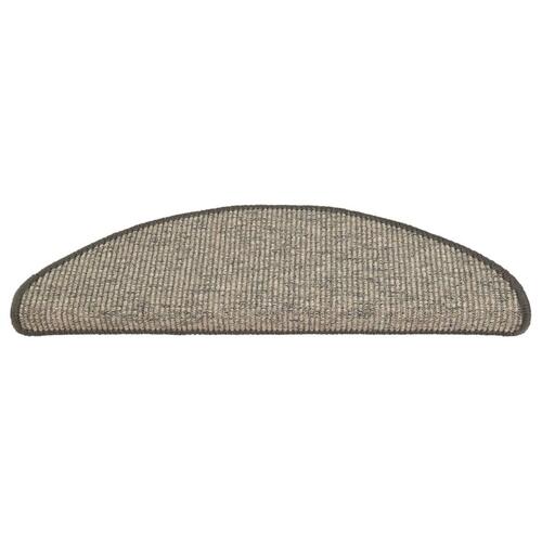 Selvklæbende trappetrinsmåtter 15 stk. 65x21x4 cm grå og beige