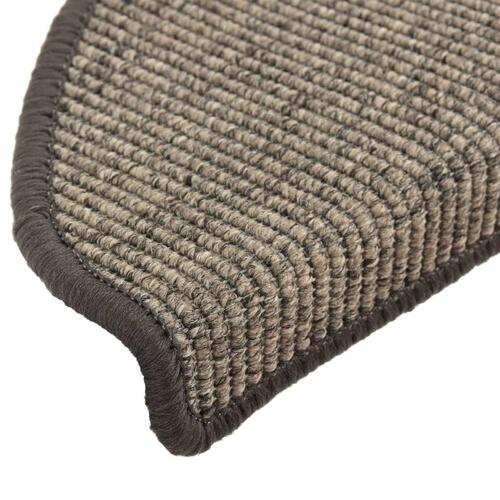 Selvklæbende trappetrinsmåtter 15 stk. 65x21x4 cm grå og beige